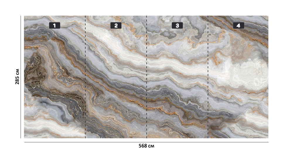 Гибкий мрамор "Юпитер" лист №3; 1420х2850; 4,047 кв.м. #1