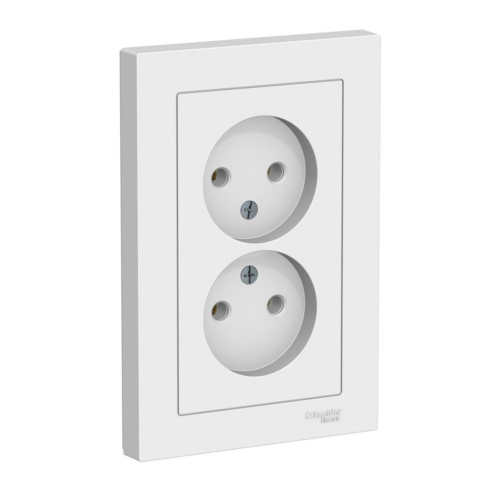 Розетка двухместная с рамкой Schneider Electric ATLASDESIGN, скрытый ...