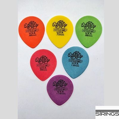 Tortex Tear Drop 413B-SET1,Dunlop ,стандартный размер. Набор медиаторов 6 шт, разноцветный , толщины #1