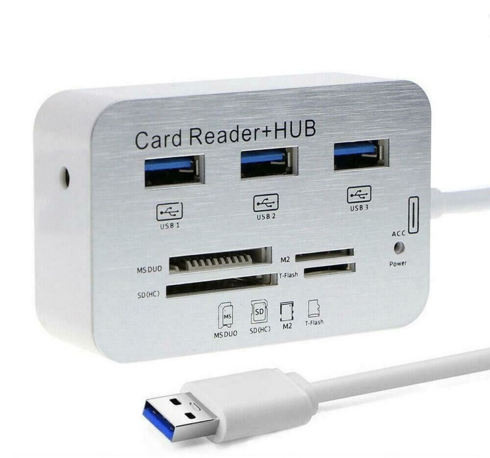 USB хаб-картридер HUB USB - Type-C 3.0/3.1, 3xUSB, MS DUO, SD (HC), M2, T-Flash #1