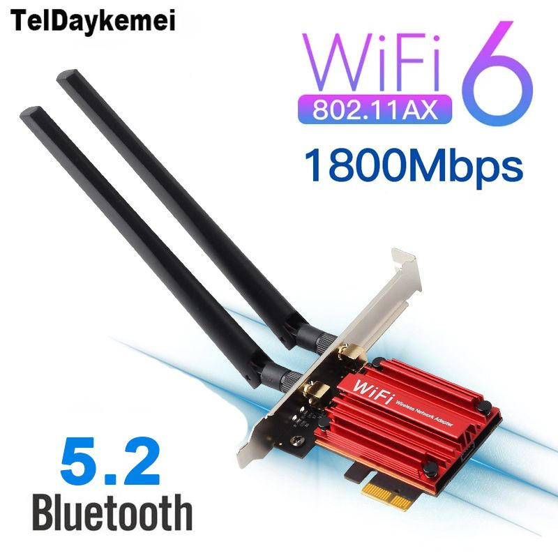 Беспроводной модем 1800Mbps WiFi 6 PCI Express Беспроводной адаптер ...