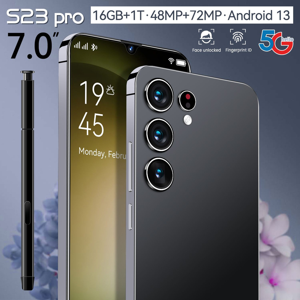 Смартфон 2024 Новый смартфон-23Pros, Android 13, 7.0-дюймовый HD экран,  4G+5G+WIFI+GPS, поддержка русского языка, мобильная связь, dual SIM dual  standby - купить по выгодной цене в интернет-магазине OZON (1524860266)