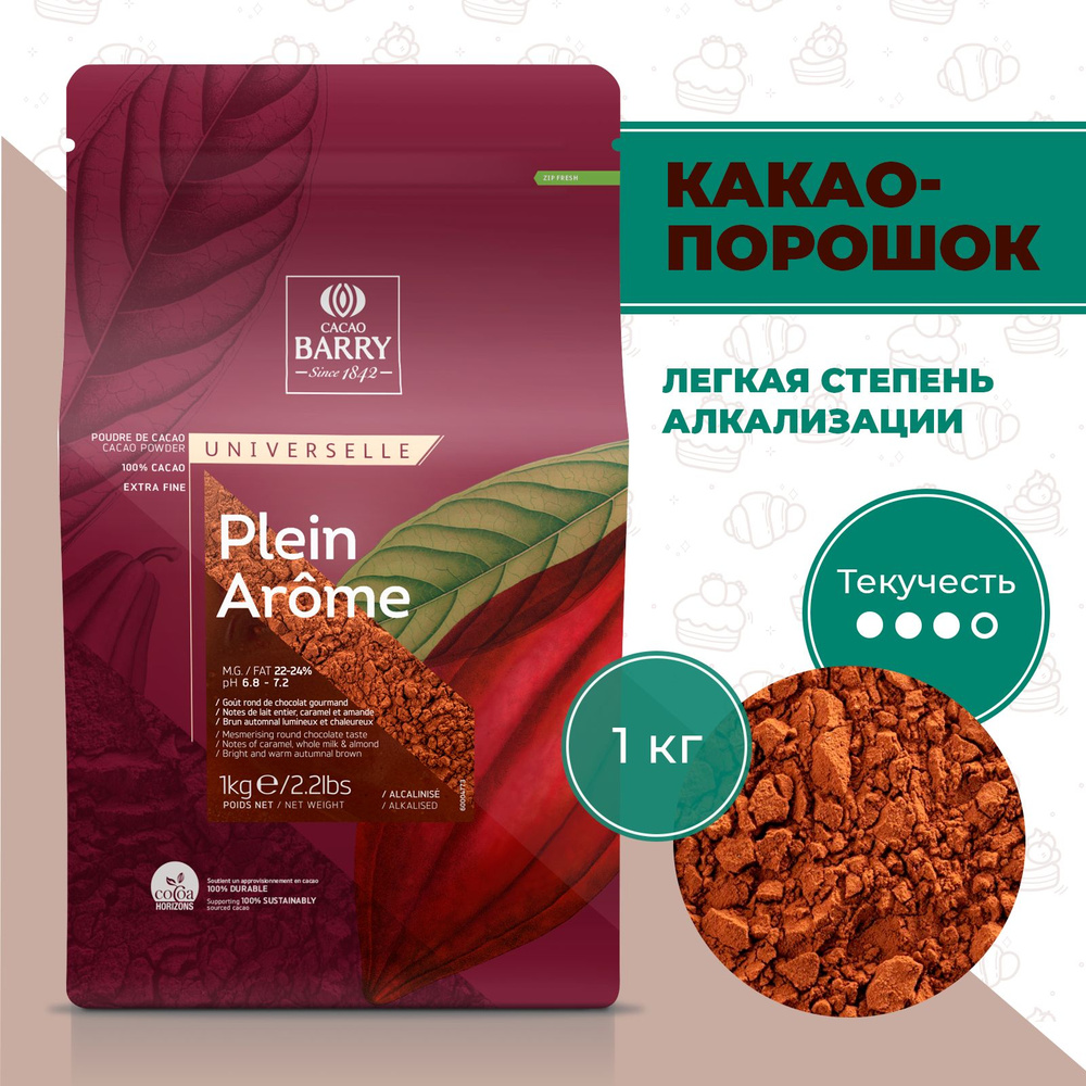 Горячий шоколад 100% какао PLEIN AROME Cacao Barry DCP-22PLARO-89B с повышенным содержанием какао-жиров: #1