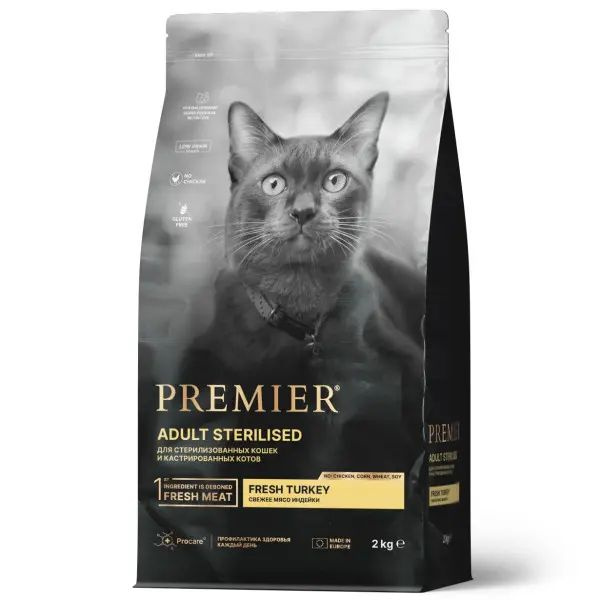 Сухой корм Premier Cat Turkey Sterilised для взрослых стерилизованных кошек, свежее мясо индейки - 2 #1