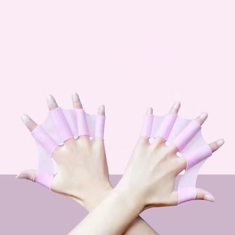 Силиконовые перчатки-ласты для плавания (детские акваперчатки для рук), перепонки позволяют увеличить #1