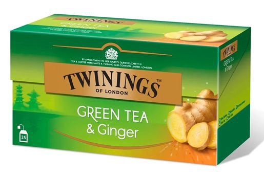 Зеленый чай Twinings "Green tea & Ginger" с имбирем, 25 пак. 40 г (Финляндия)  #1