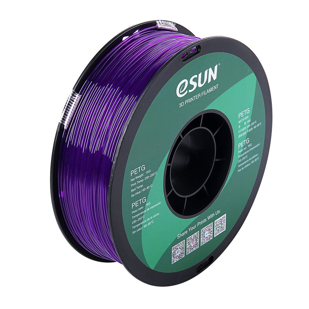 Катушка пластика eSUN PETG, 1.75 мм, 1 кг, прозрачный пурпурный (transparent purple)  #1