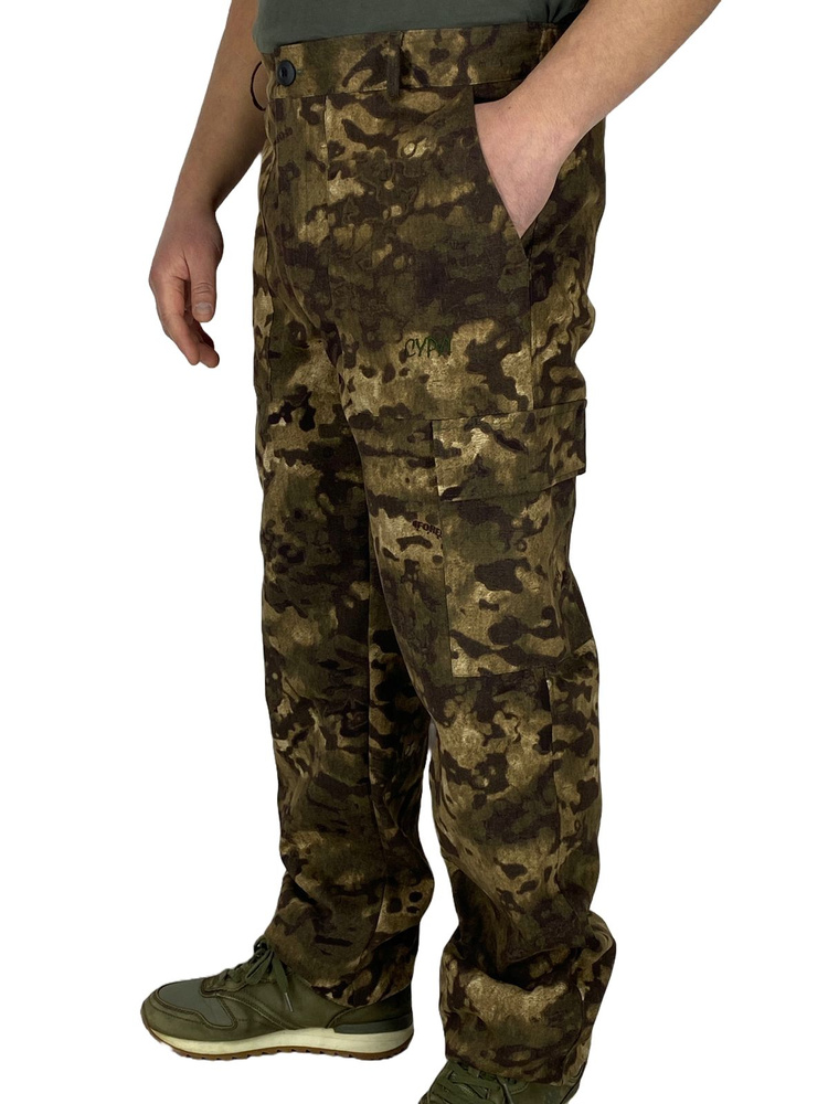 Камуфляжные брюки V1, плотный материал , 4 кармана / брюки рабочие / тактические брюки / рыболовные брюки #1