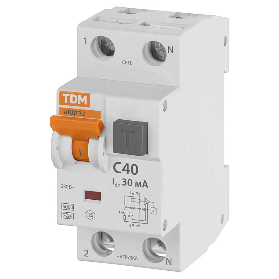 Дифавтомат TDM АВДТ 32 C 40А 30мА SQ0202-0033 купить по низкой цене в ...