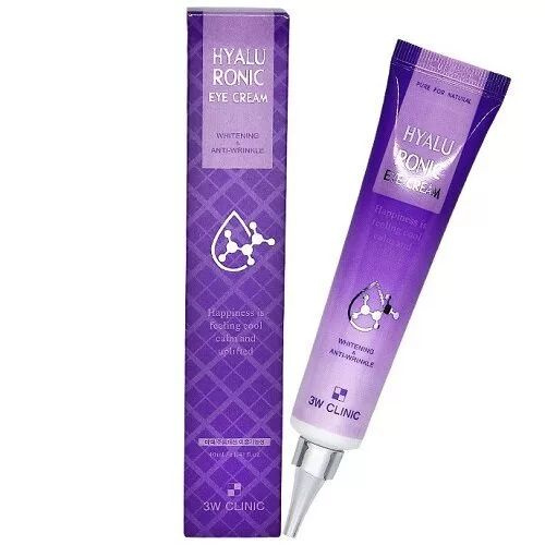 3W Clinic Крем для кожи вокруг глаз с гиалуроновой кислотой HYALURONIC EYE CREAM, 40ml  #1