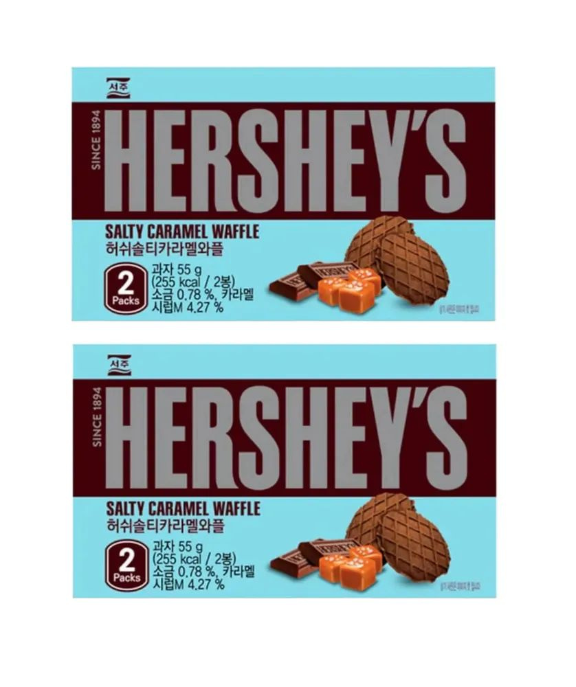 Вафли Hershey's Salty Caramel Waffle / Соленая карамель, 2 шт по 55 гр (Корея)  #1