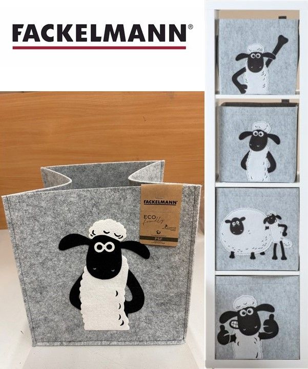 Корзина для игрушек FACKELMANN Барашек, 30*30*30 см, короб для хранения, органайзер, ящик для игрушек #1