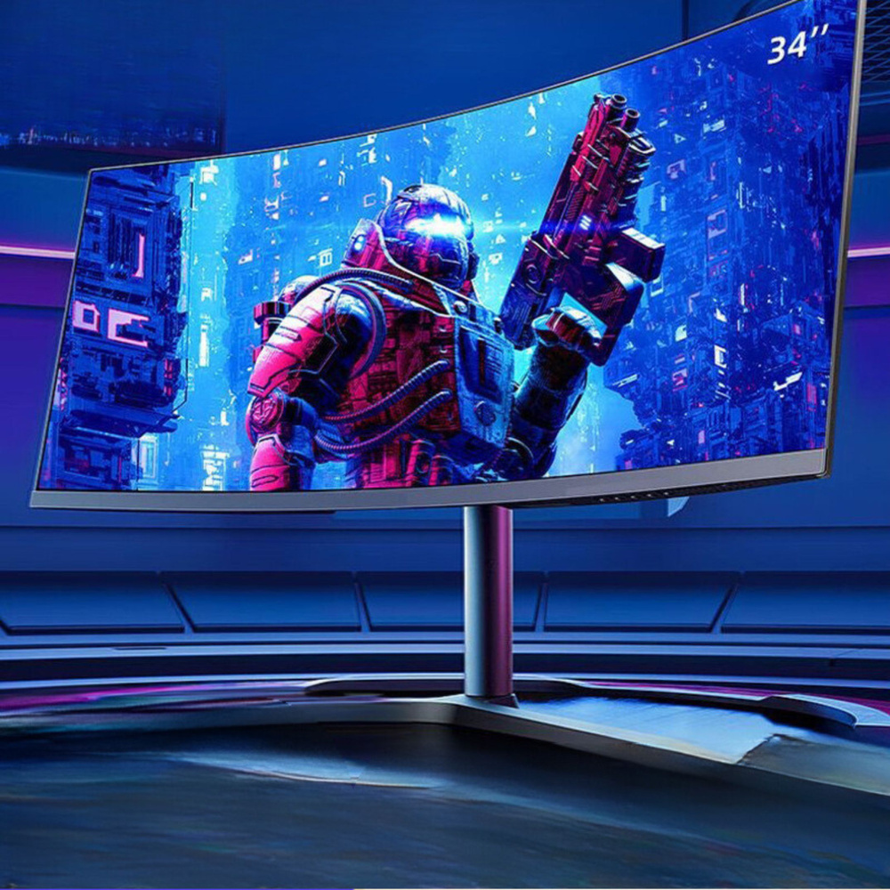 Монитор STR Игровой изогнутый 4к, 3440×1440 4K 144Гц, ips кд/м 300, DC+ ...
