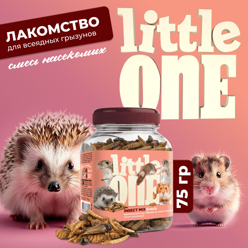 Лакомство Little One Смесь насекомых для всеядных грызунов, 75 гр  #1