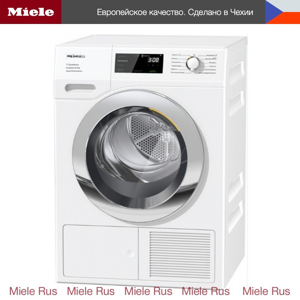 Сушильная машина для белья Miele TEF775WP, на 8 кг. белья, сушка  конденсационная с тепловой помпой, мотор ProfiEco, белый лотос