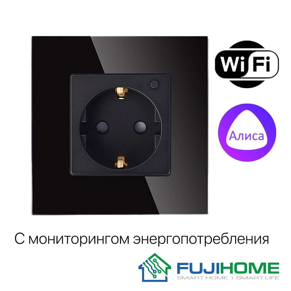 Умная розетка встраиваемая с WiFi, модель FUJIHOME TW-WF1F-BK(CS), работает с Алисой, Smartlife, с мониторингом #1