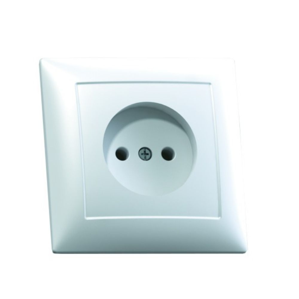 Розетка для скрытой проводки, одинарная, 10А, б/з, белая - купить по ...