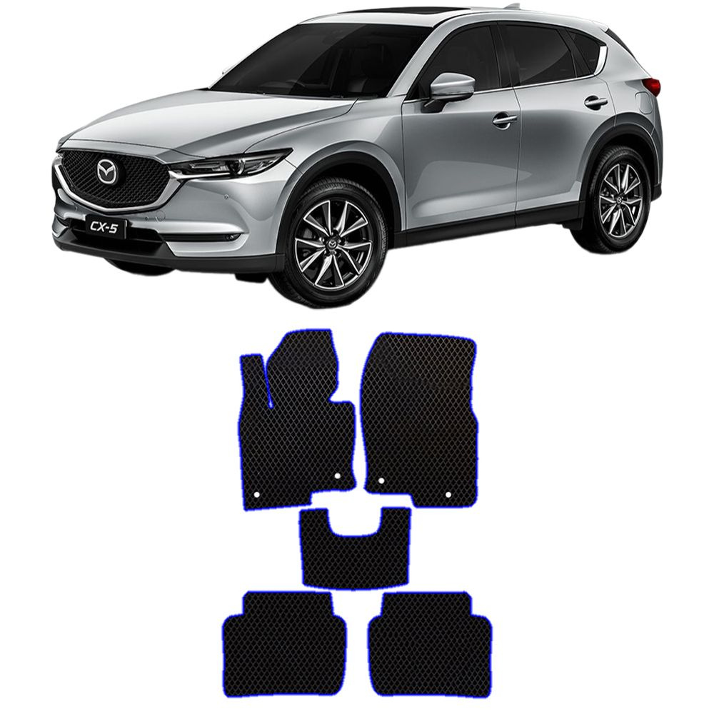 Коврики в салон автомобиля MAZDA CX-5 2 2017-н.в, цвет синий - купить по  выгодной цене в интернет-магазине OZON (260352245)