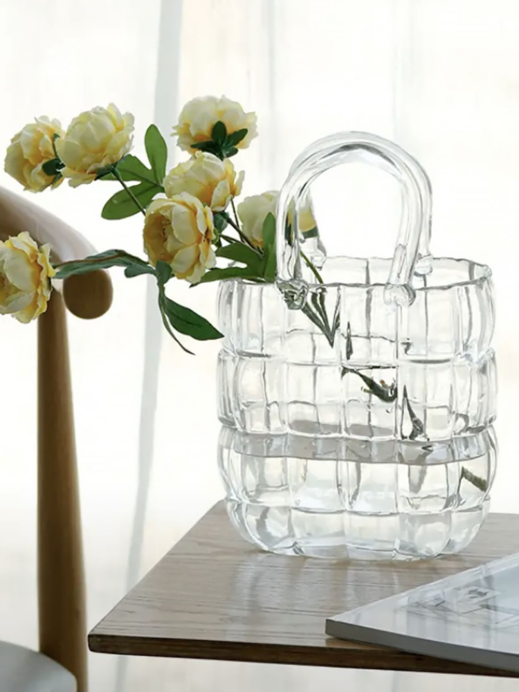 Ваза сумка для цветов стеклянная купить c доставкой на OZON по низкой ...