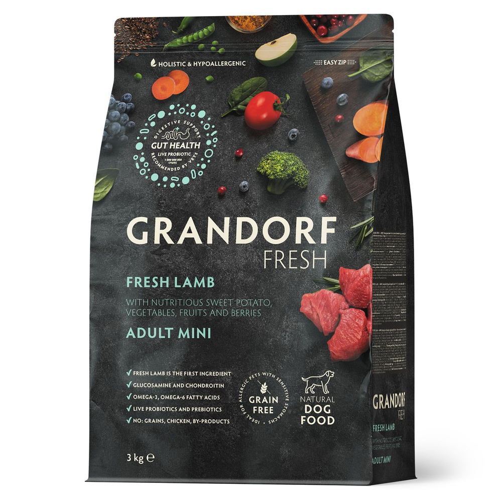 GRANDORF Fresh (Свежее мясо ягненка с бататом для собак мелких пород) 3 ...