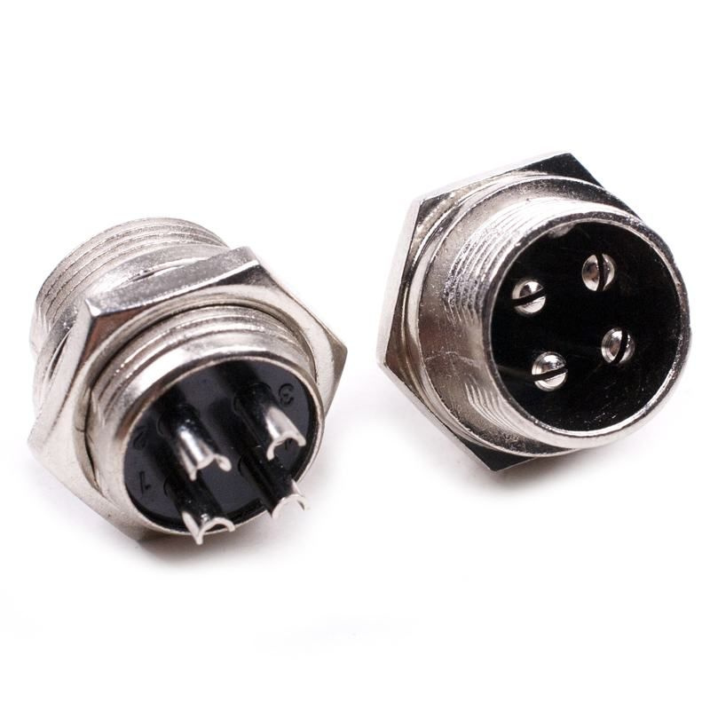 Разъем Цилиндрический малогабаритный GX16 16M-4B, 1ШТ - купить по ...