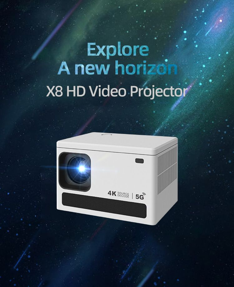 wudung Проектор x8projector, 1LCD, белый #1