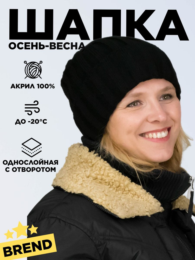 Шапка бини Lana Caps Черный, 1 шт #1