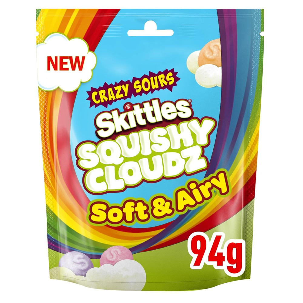 Кислые мягкие конфеты Skittles Squishy Cloudz Crazy Sours, 94г - купить ...