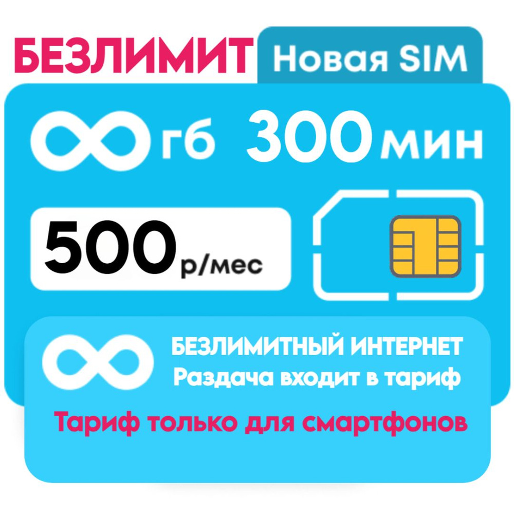 SIM-карта Полный безлимит интернета (Вся Россия) - купить с доставкой по  выгодным ценам в интернет-магазине OZON (1238196068)