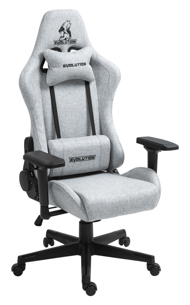 Кресло компьютерное игровое EVOLUTION TACTIC PRO Grey, тканевое купить ...
