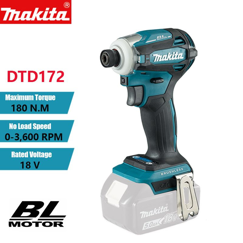 Makita DTD172Z Аккумуляторный ударный шуруповерт 18 в литиевые электроинструменты 180 нм (без АКБ и ЗУ) #1