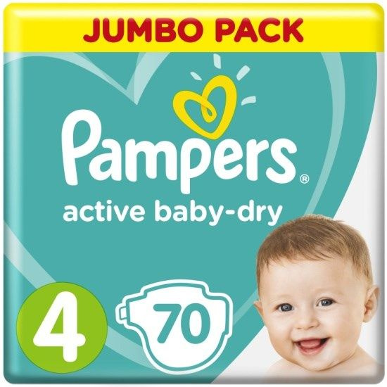 Подгузники Pampers active baby-dry maxi 8-14кг, 70шт #1