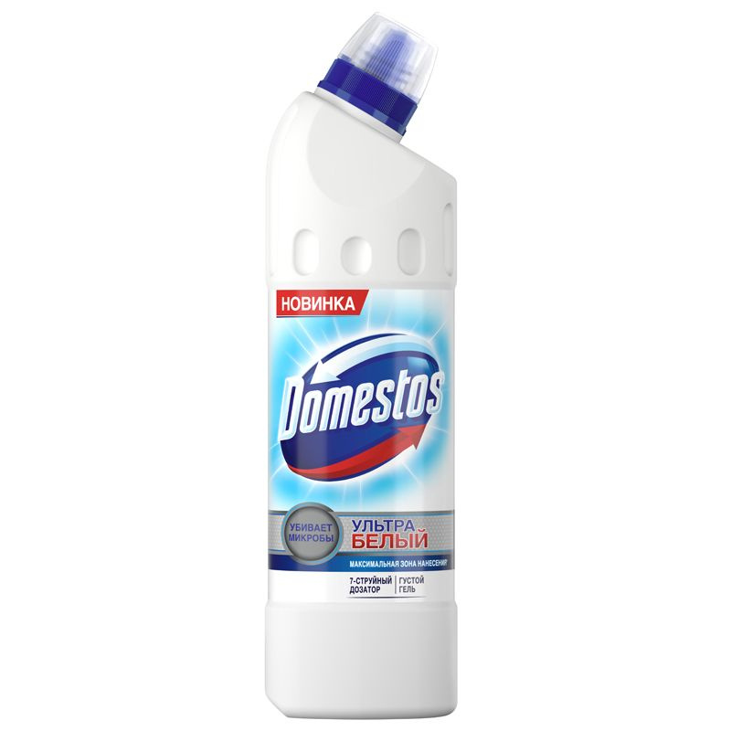 Стикер для унитаза Domestos "Ультра белый", гель, 500мл (8712561015882)  #1