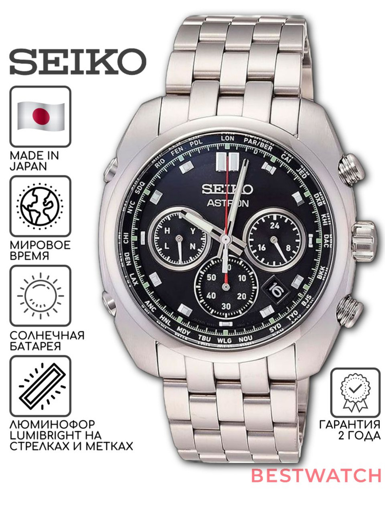 Японские мужские кварцевые часы Seiko Astron SBXY027 купить на
