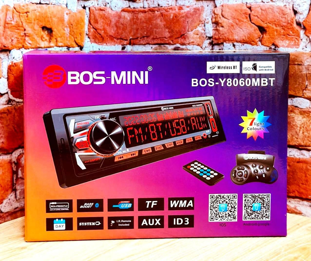 Автомобильная магнитола 1DIN, BOS-MINI-Y8060MBT, 12 v #1