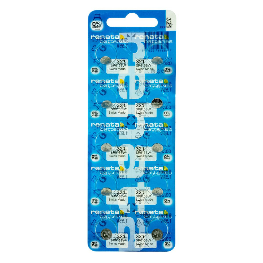 Renata Батарейка 321 (SR65, SR616), Серебряно-цинковый тип, 1 шт ...