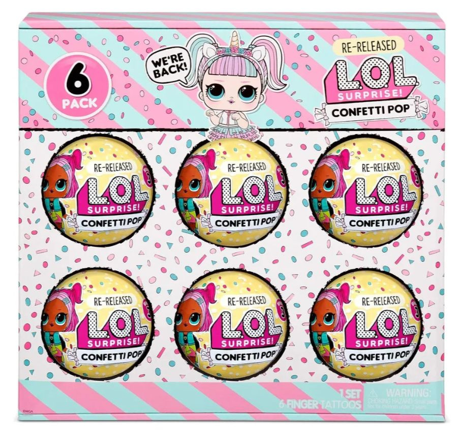 Шар лол оригирал/LOL Surprise Confetti Pop 6 Pack Angel - Набор ЛОЛ Конфетти  #1