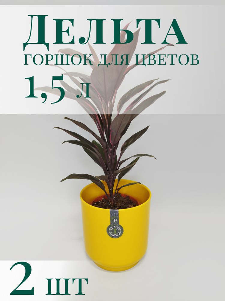 Набор 2 шт Горшок для цветов Дельта 1,5л, d13,5 h13 см, медовый  #1