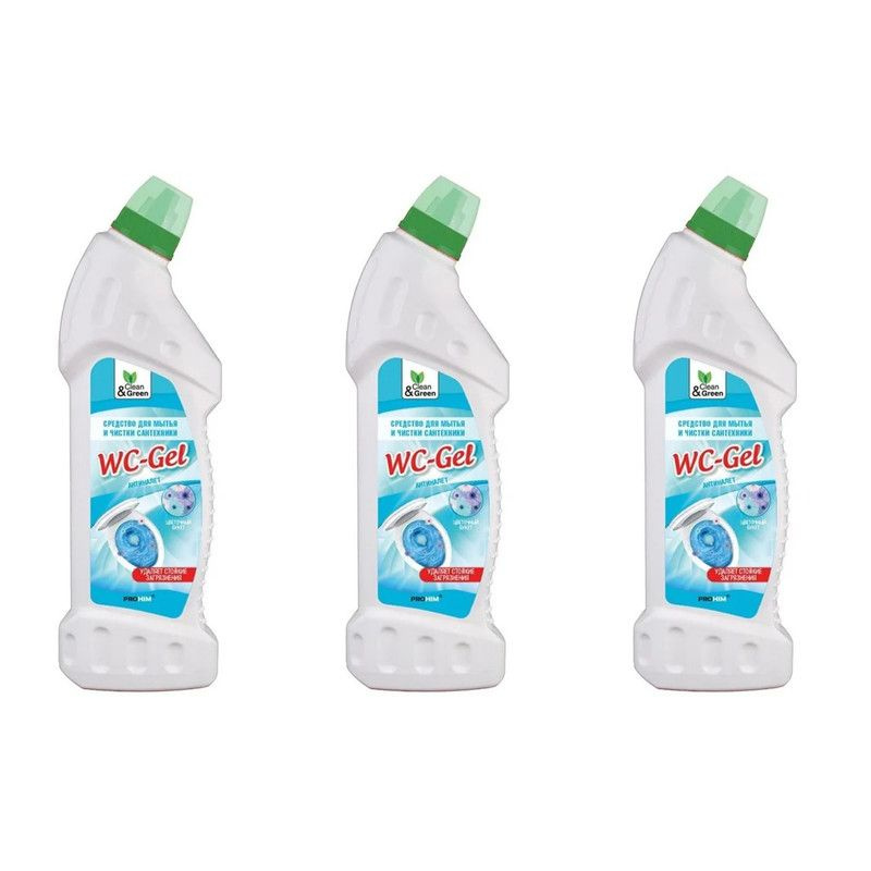 Clean&Green Средство для мытья и чистки сантехники WC-Gel , 750 мл, 3 шт  #1