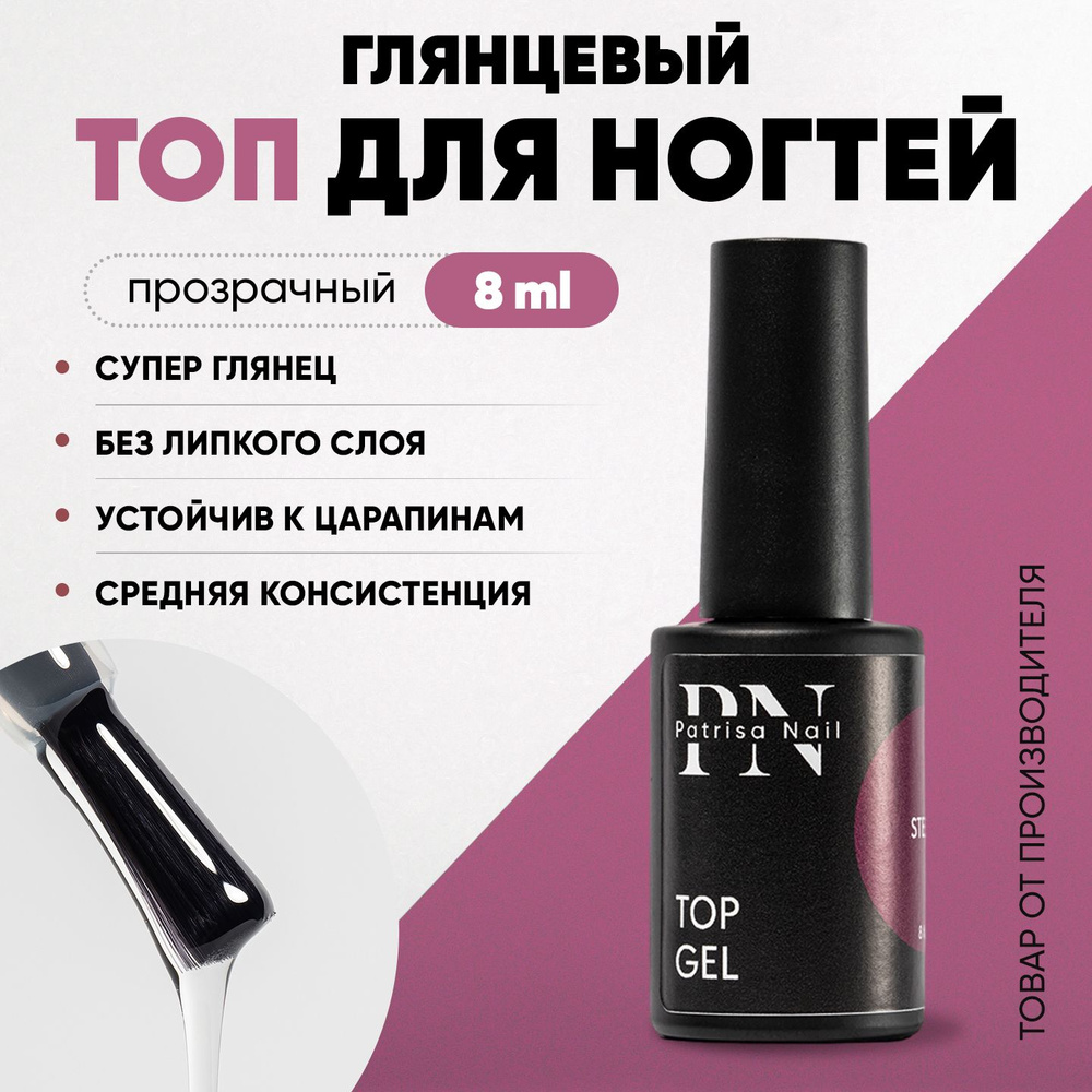 Топ для гель лака глянцевый Top Gel 8 мл #1