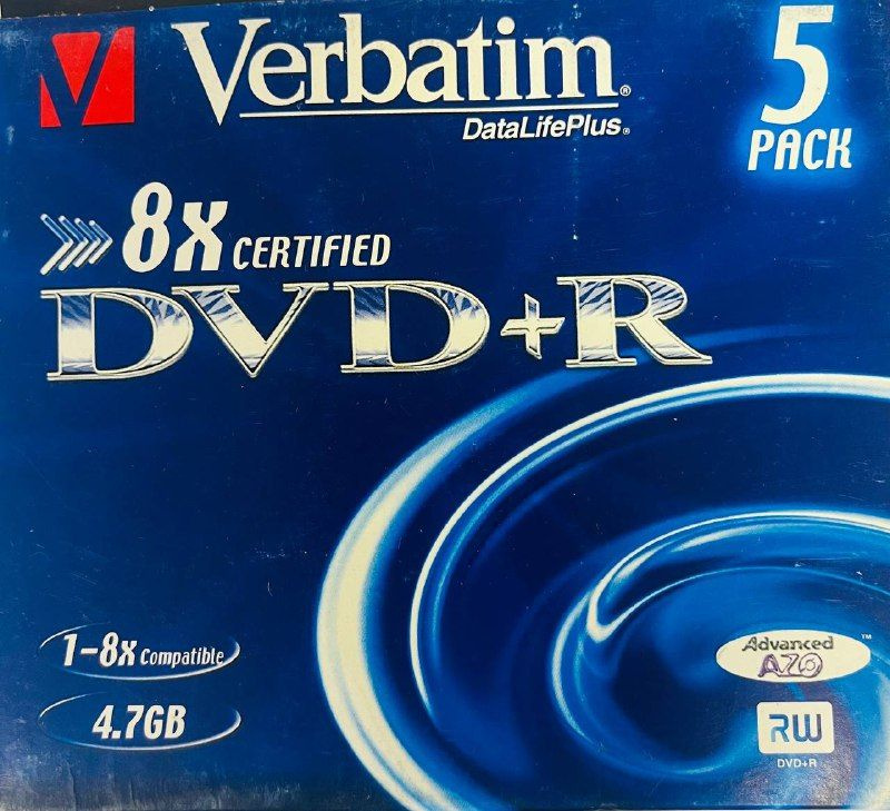 Диск DVD+R 4.7GB VERBATIM 8X коробка по 5 шт. (43213) #1