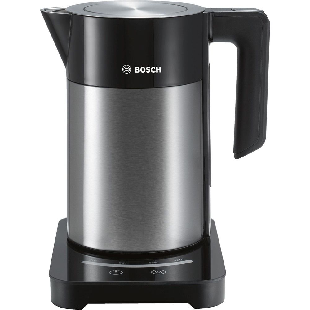 Чайник Bosch TWK7203. 1,7 л, 2200 Вт, черный/серебристый #1