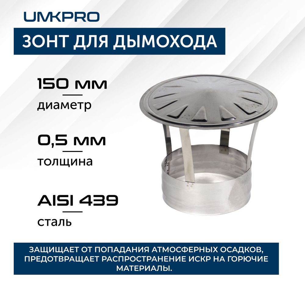 Зонт ф 150, AISI 439/0,5мм, тип-2 #1