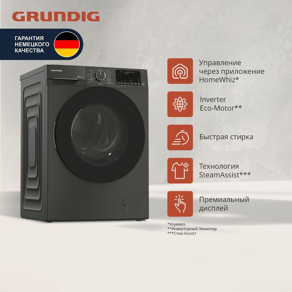 Стиральная машина Grundig GW5 P56H21 A, 60 см, темно-серый #1