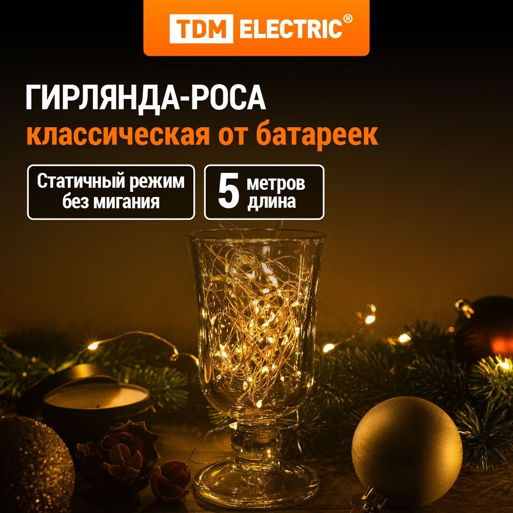 TDM Electric Электрогирлянда интерьерная Роса Светодиодная 50 ламп, 5 м  #1