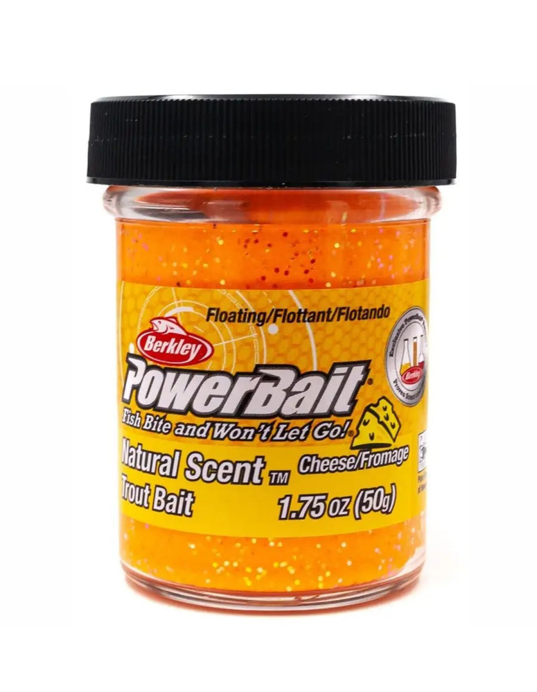 Паста Berkley PowerBait Natural Scent Trout Bait Flr Cheese Orange/gltr 50g #1