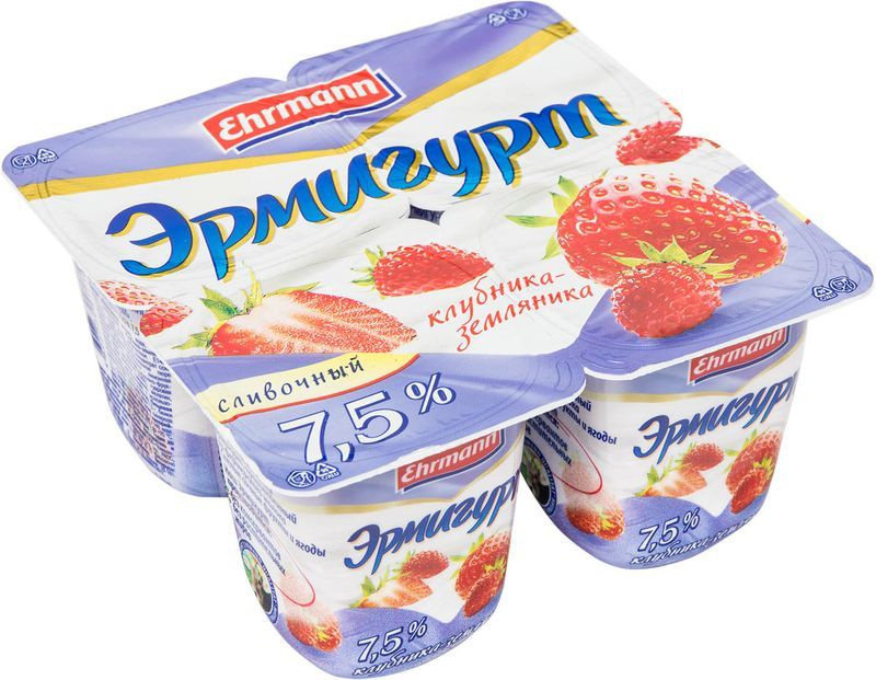 Продукт йогуртный Эрмигурт клубника-земляника 7.5% 100г #1