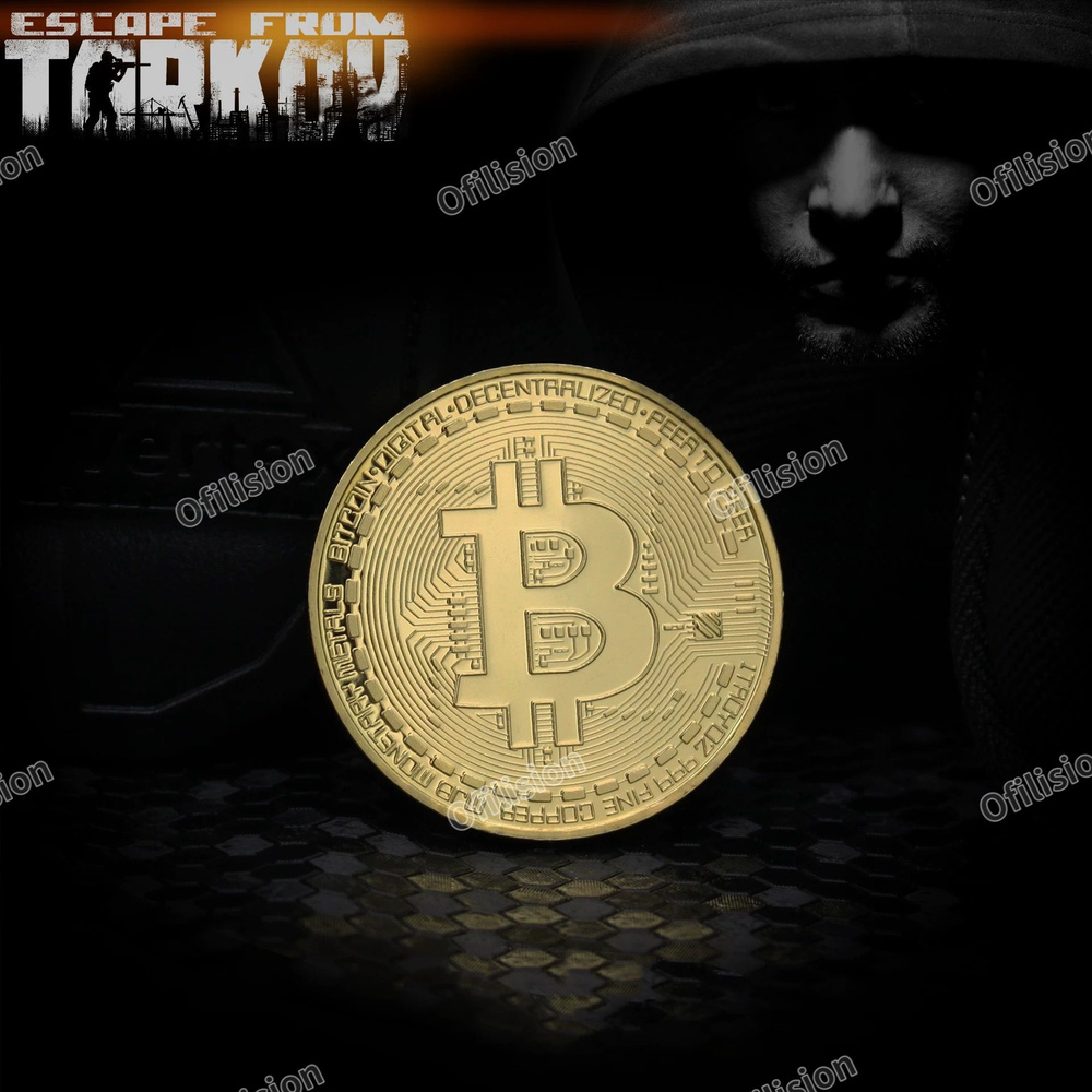 Коллекционная монета Биткоин из игры Escape from Tarkov - цинковый сплав, 40  мм, в акриловом футляре купить на OZON по низкой цене (1774616252)