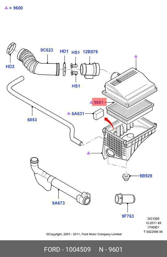 Ford Фильтр воздушный арт. 1004509, 1 шт. #1