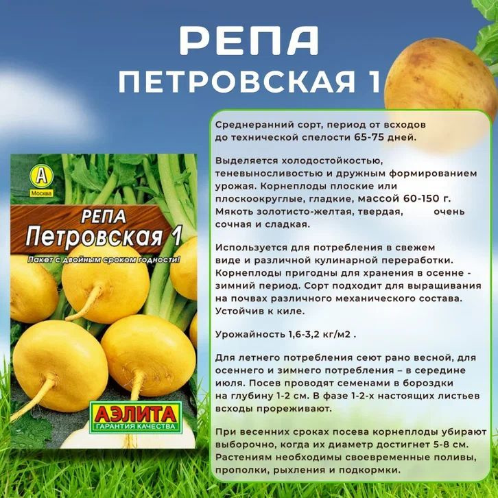 Семена Репа "Петровская 1" Агрофирма Аэлита #1